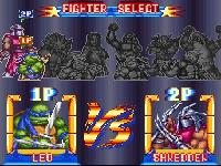 une photo d'Ã©cran de Teenage Mutant Ninja Turtles - Tournament Fighters sur Nintendo Super Nes